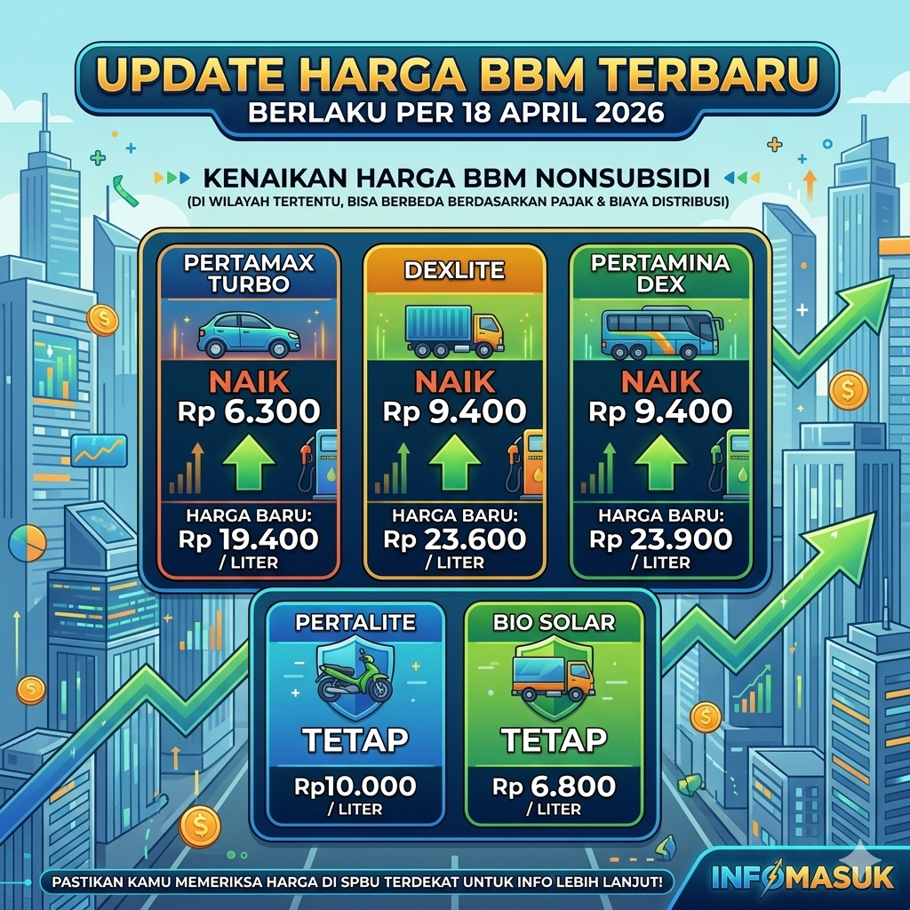 BBM NON SUBSIDI NAIK LAGI Pertamax Turbo, Dexlite, dan Pertamina Dex Harganya Meroket