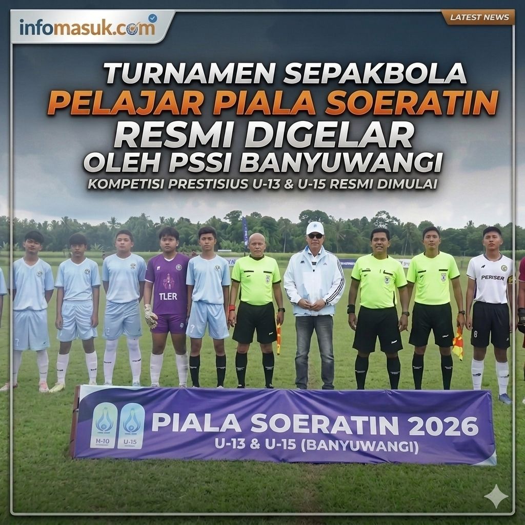 WAKIL KETUA DPRD KABUPATEN BANYUWANGI BUKA PIALA SOERATIN U-13 & U-15 DI TEMUGURUH KECAMATAN SEMPU