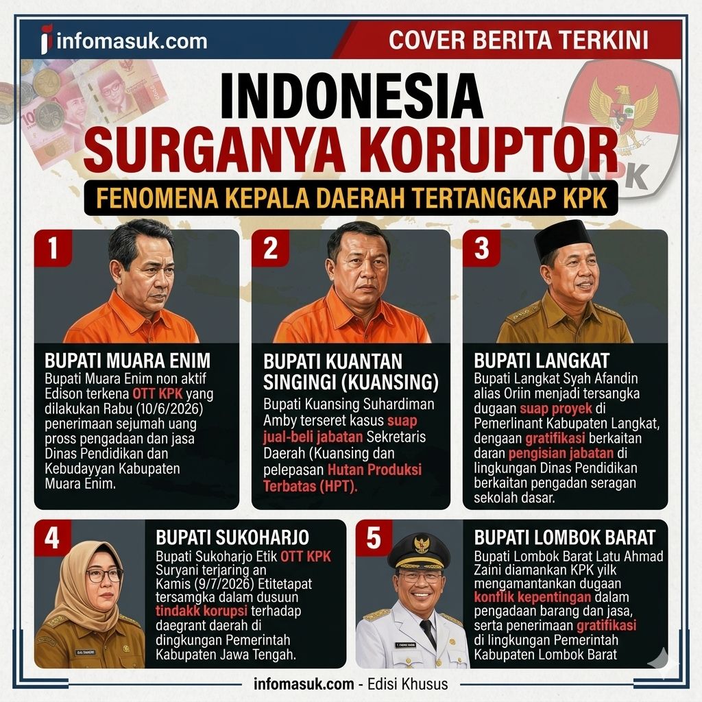 Dua bulan lima kepala daerah tertangkap KPK