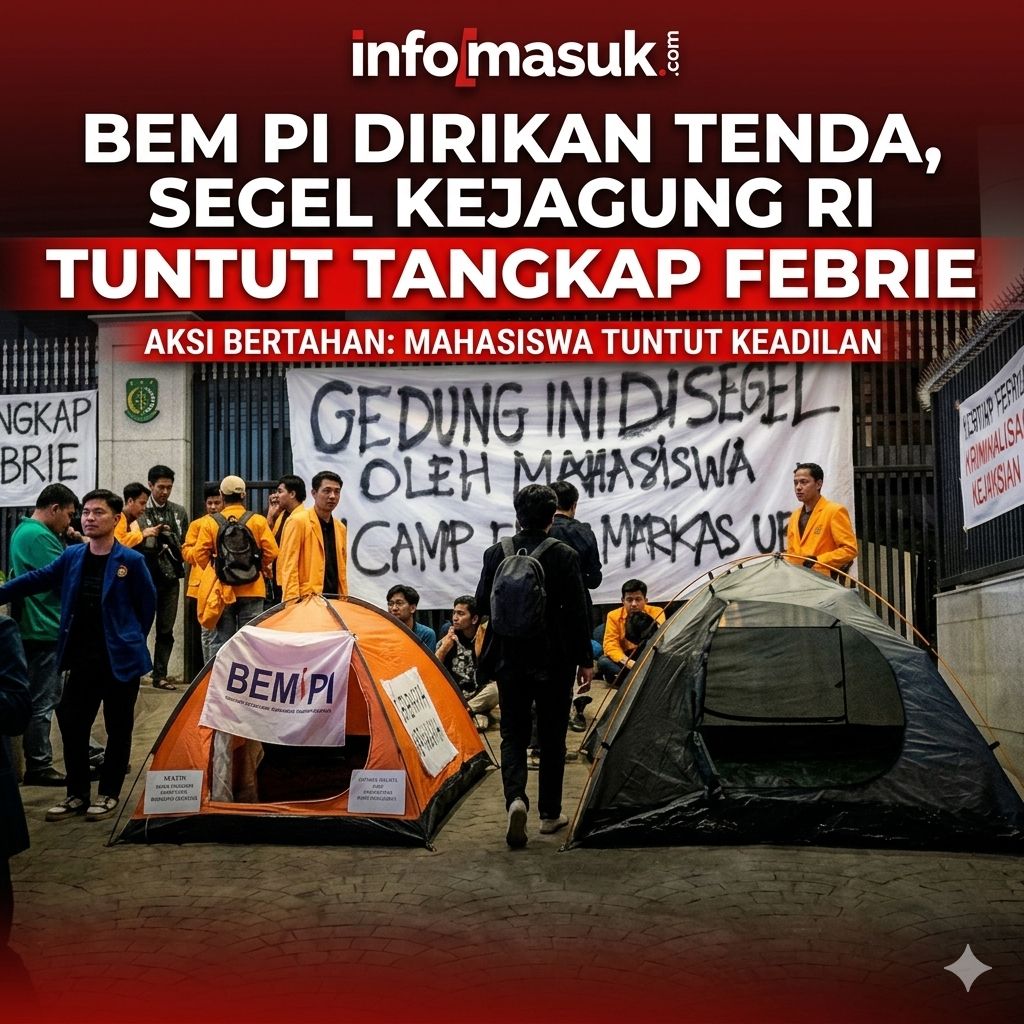 BEM PI SEGEL GEDUNG KEJAGUNG RI TUNTUT TANGKAP DAN ADILI FEBRIE