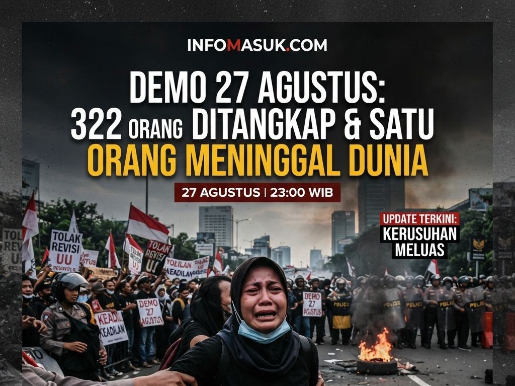 Demo 27 Agustus: 322 Orang Ditangkap dan Satu Orang Meninggal Dunia