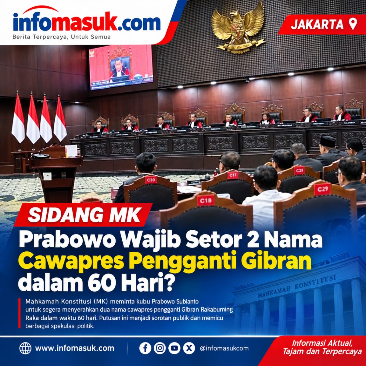 SIDANG GUGATAN IJAZAH GIBRAN RAKA BUMINGRAKA DI GELAR DI MK
